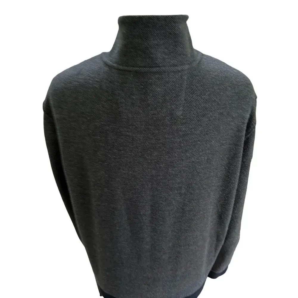 Banana Republic Navy Grey Size Large Sweater Jacket Varsity Cotton Zip Up